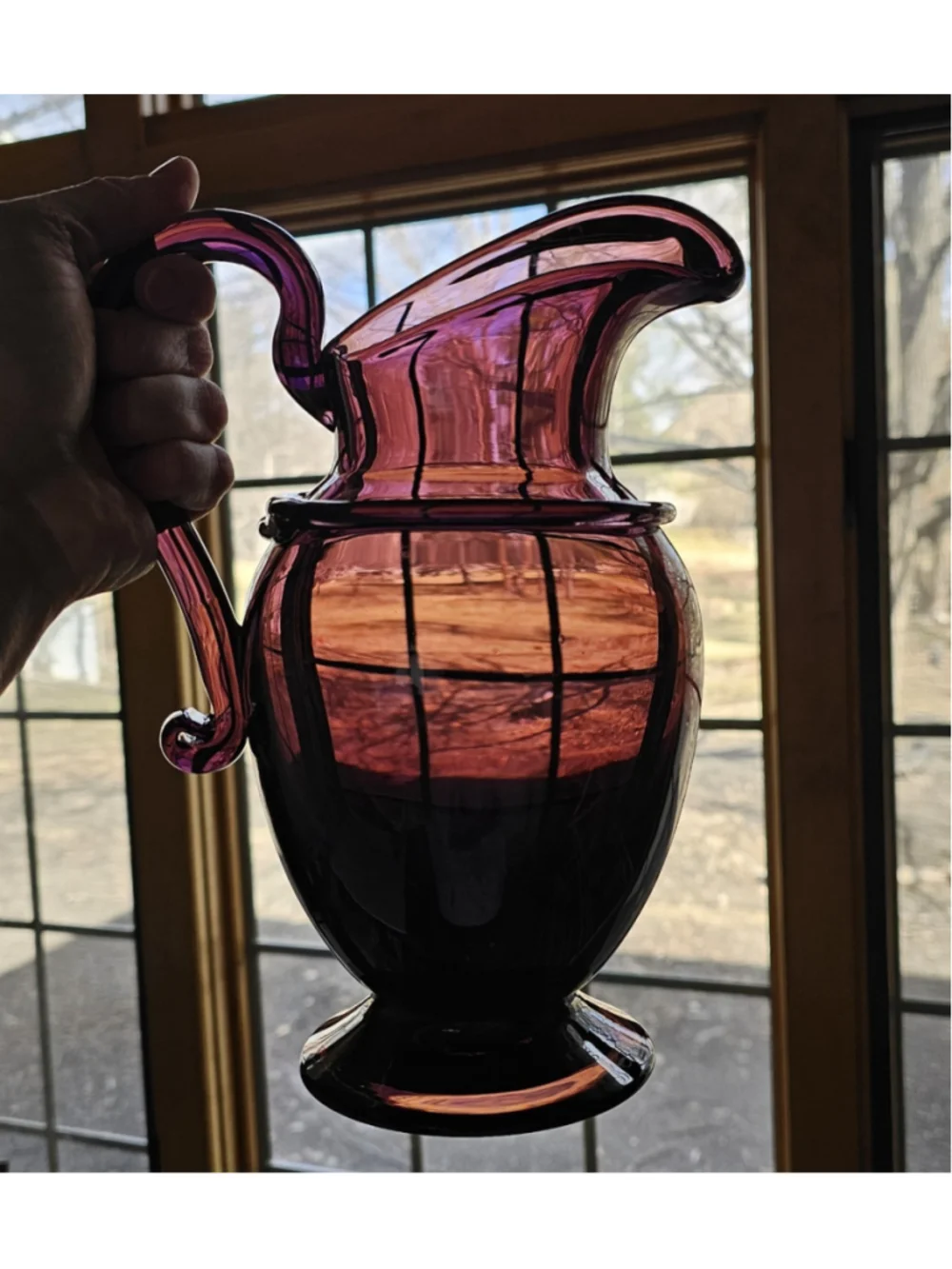 Metropolitan Museum of Art Saratoga Portugal Amethyst Glass Pitcher MCM Style